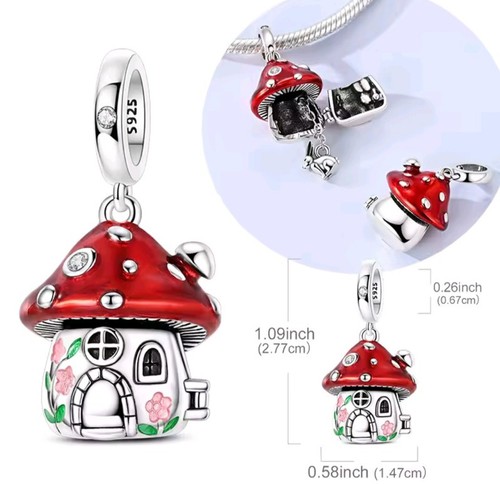 Red enamel mushroom house - mushroom,