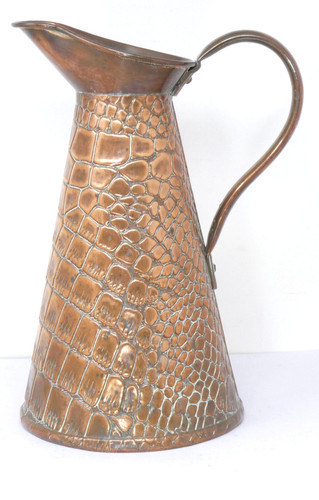 Copper jug crocodile pattern - copper,