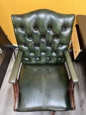 Pair vintage green leather - of,