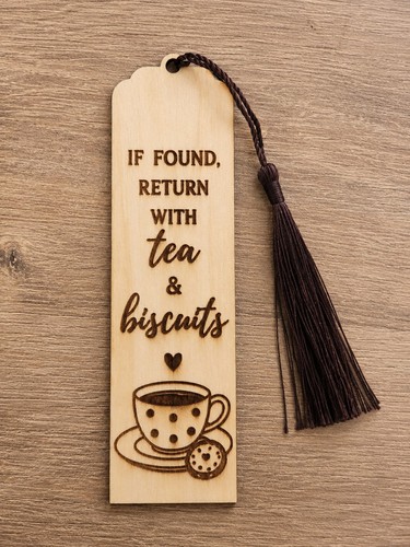Funny wooden bookmark tea - wooden, &