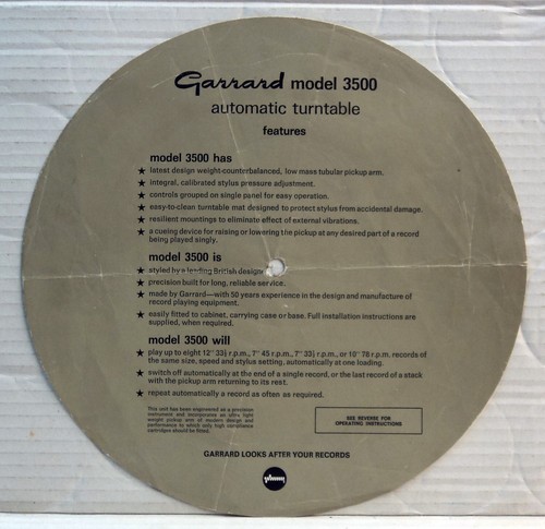 Garrard 3500 record player - 3500,