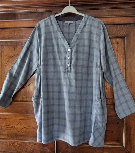Sahara checked linen - linen, top