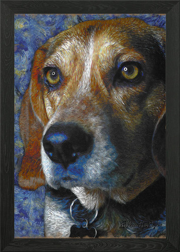 Beagle wall art framed - wall,