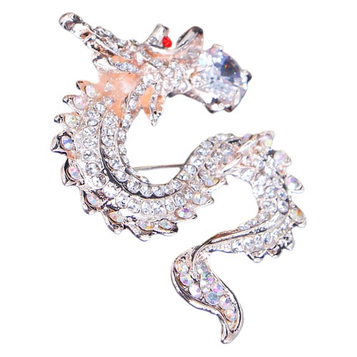 Metal jewelry dragon brooch - jewelry,