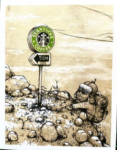 Dran starbucks street art pop - street,