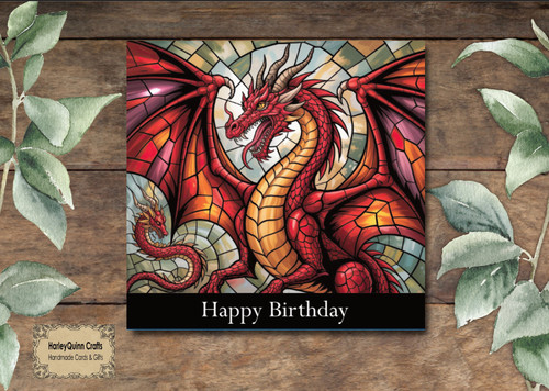 Dra 087 birthday card - birthday, stained