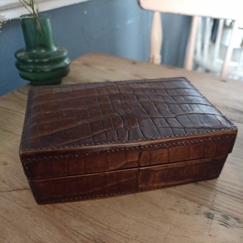 Rare antique crocodile leather - crocodile,