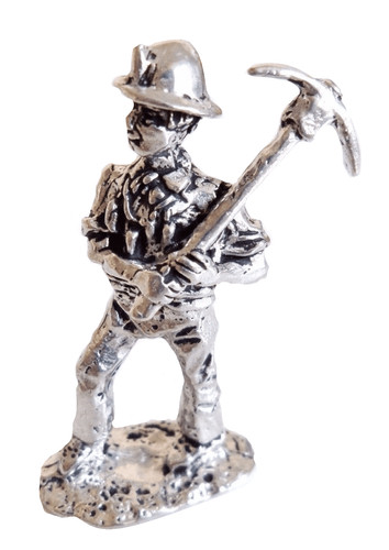 Coal miner pewter ornament - miner,