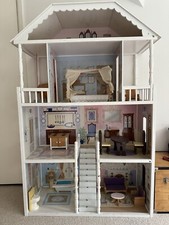 Wooden Kids 3 Storey Doll House With Furniture Accessories Mansion Playhouse Toy