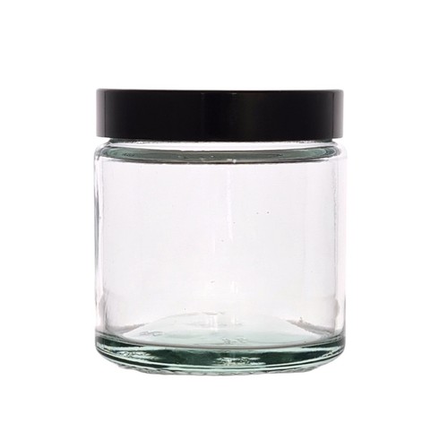 Clear glass jars black - clear,