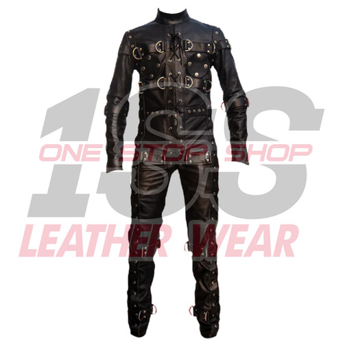 Leather bondage suit - leather,