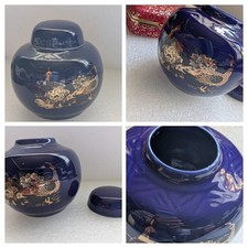 Vintage japanese ceramic blue - ceramic,