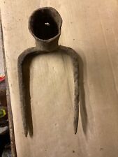 Antique two tine hand cultivator or manure putt rake head
