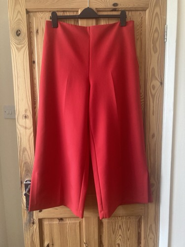 Zara red cropped wide leg - cropped,