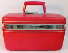 Samsonite Hard Vanity Travel Case Red Minus Key