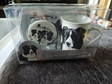 Border Collie Mug Coaster And Tray Set Loyal Friends Unopened