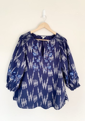 Monsoon navy smock embroidered - smock,