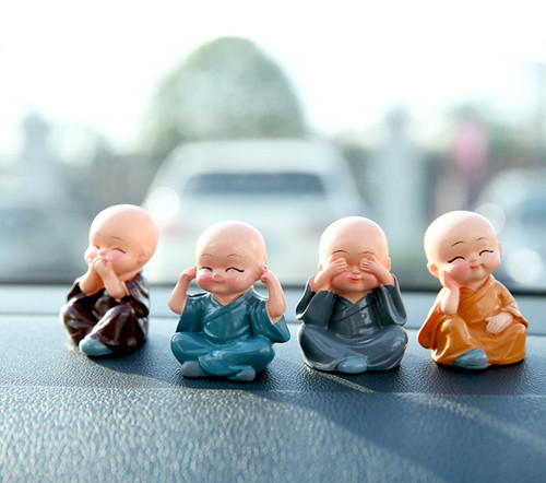 4pc cute monk garden - garden, ornament