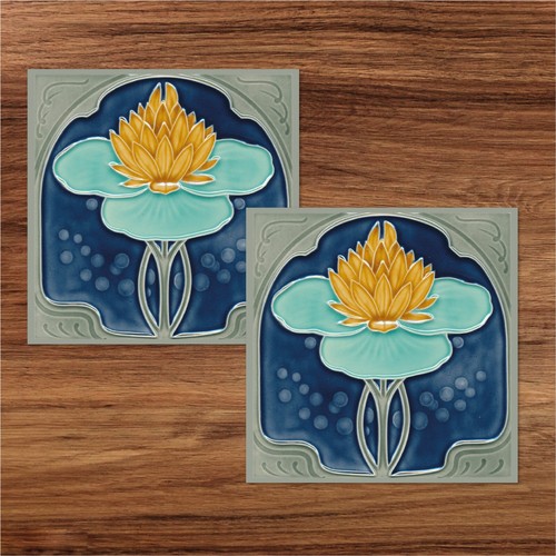 Art nouveau style ceramic tile - nouveau,