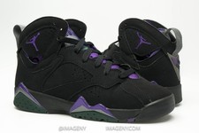 AIR JORDAN 7 VII RETRO GS SIZE 5Y RAY ALLEN BUCKS BLACK PURPLE GREY 304774 053