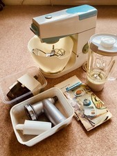 Kenwood Chef A701A Vintage Stand Mixer with Accessories white/light blue