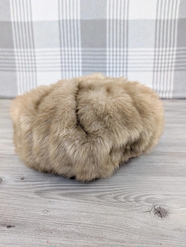Faux fur cossack hat beige - hat,