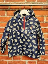 BOYS JOULES AGE 6 YEARS NAVY BALL PRINT PULLOVER RAIN JACKET ANORAK LIGHT 116CM