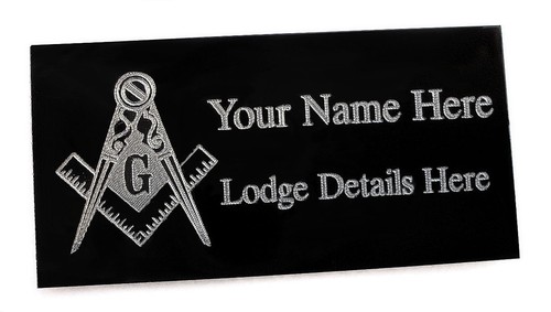 Engraved black masonic plaque - masonic,