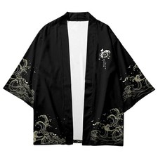 Men Unisex Kimono Coat Outwear Top Pants Japanese Yukata Crane Fashion New