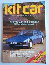 KIT CAR Magazine - December 1984 Ginetta G26, BRA J Roadster, Mini Warrior, Nova