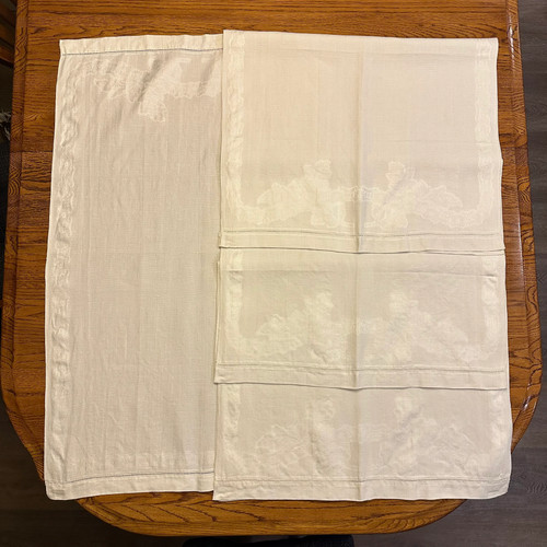 White demask table runners - white,