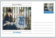 Famous Paintings - The Railway by Edouard Manet postcard mint art