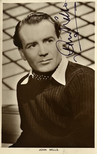 John mills signed autograph - mills,