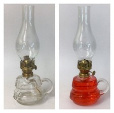 Antique Oil Lamp Finger Oil Lamp Small Clear Glass Farm Lamps Type Burner