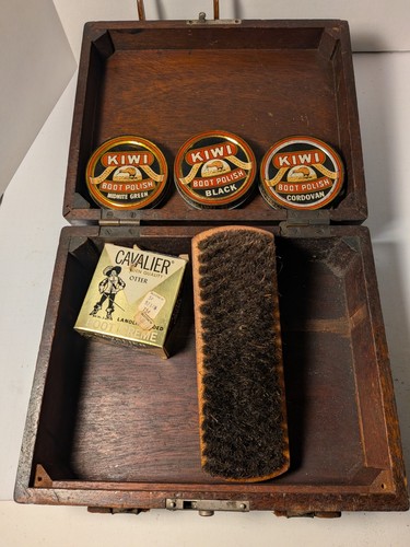 Vintage shoe shine - shine, wooden