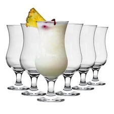 6x LAV Fiesta Pina Colada Glasses Hurricane Cocktail Party Drinking Set 460ml