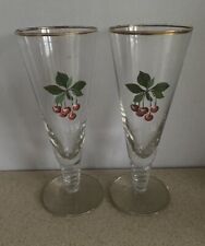 'CHERRY B' VINTAGE GLASSES X 2 ~ RETRO
