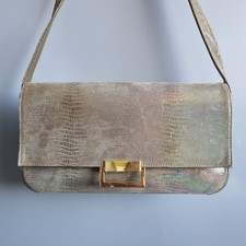 Vintage Stuart Weitzman Russell Bromley Iridescent Handbag Shoulder green Y2K