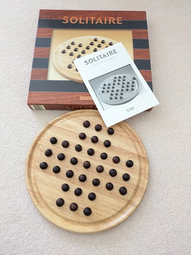 Wooden solitaire board - solitaire,