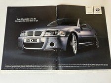 Original 2004 E46 BMW M3 CSL Coupe Magazine Advert Poster Garage Man Cave Retro