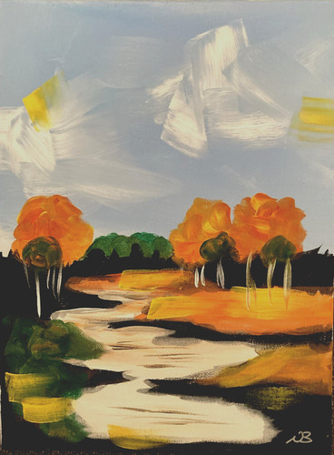Forest landscape signed - "forest,