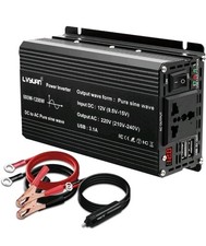 Car 600W 1200W 12V to 240V Pure Sine Wave Power Inverter Converter 2USB Camping