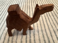 Wooden Carved Camel Rustic