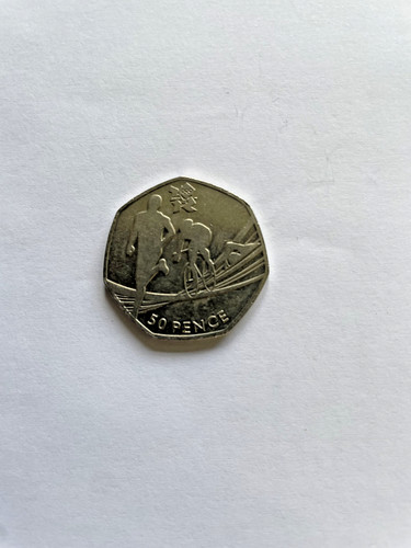Triathlon 50p coin circulated - triathlon,