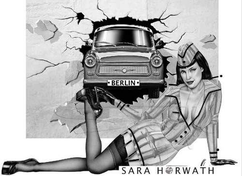 Military girl gdr car - gdr, trabi