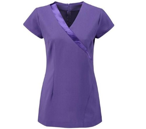 Purple salon tunic - tunic, uniform