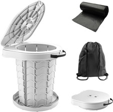 Portable Toilets for Adults with Bag - imodomio Folding Camping Toilet Bucket wi