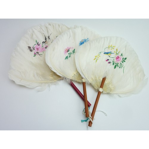 Vintage hand painted feather - hand,