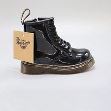 Dr. Martens Toddler 1460 Patent Leather Lace Up Boots Girls / Boys Ankle Boot
