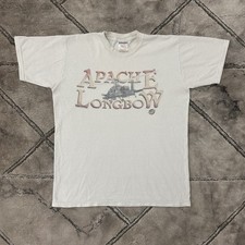 Vintage Apache Longbow Army Helicopter Promo T Shirt - MED Mens 2000 90s Y2K USA